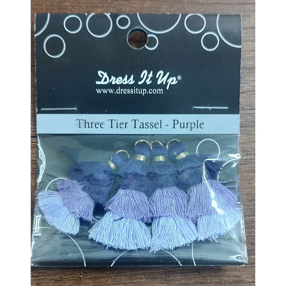 Dress It Up Jesse James Shag Purple Violet Lavender Three Tier Tassel B16